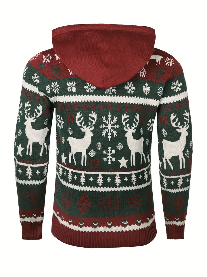 Men's Reindeer Knitted Christmas Hoodie