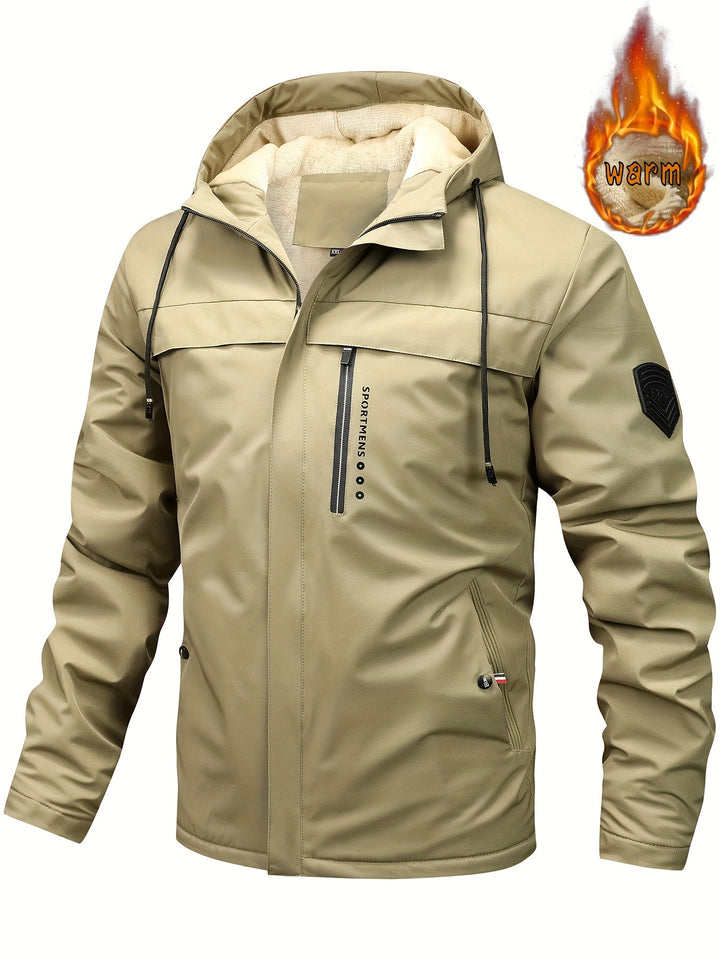 Men's Fleece Lined Hooded Windproof Jacket 5
