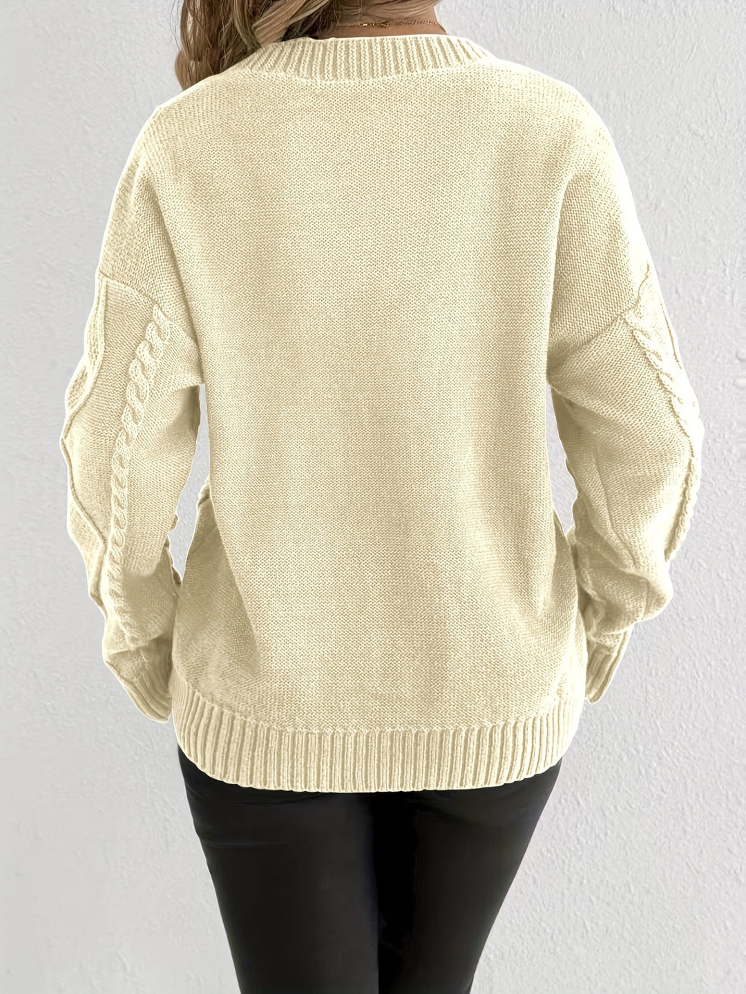 Women's Chunky Cable Knit Aran Cardigan 7
