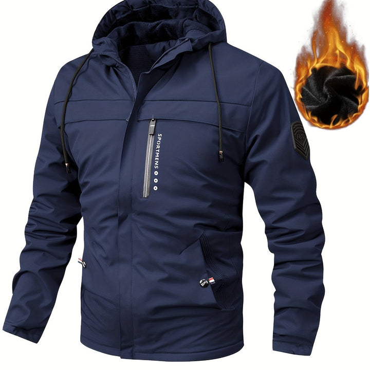Men's Fleece Lined Hooded Windproof Jacket 13