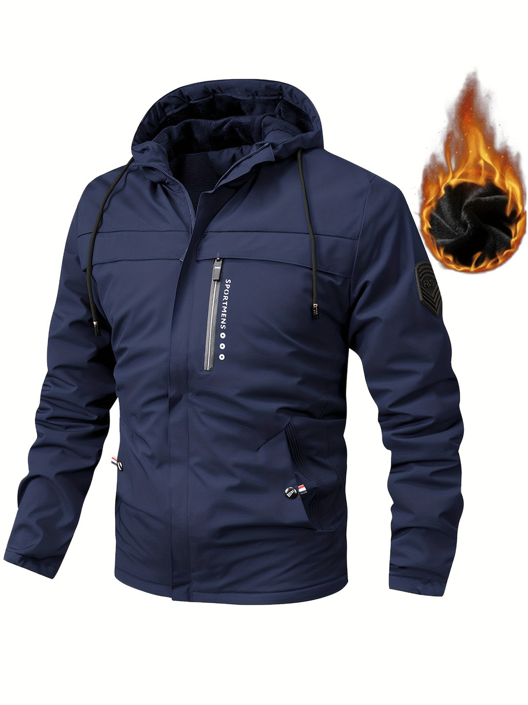 Men's Fleece Lined Hooded Windproof Jacket 2
