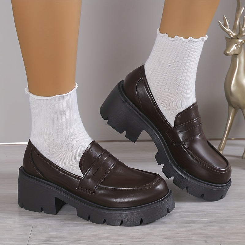 Women's Chunky Platform Penny Loafers 7