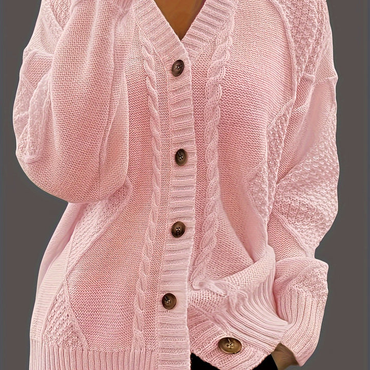 Women's Chunky Cable Knit Aran Cardigan 11