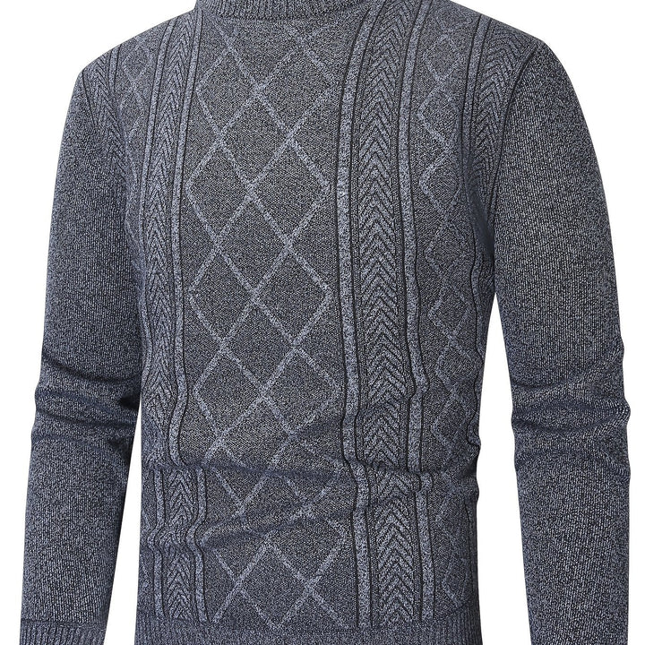 Men's Turtleneck Diamond Knit Aran Jumper 12