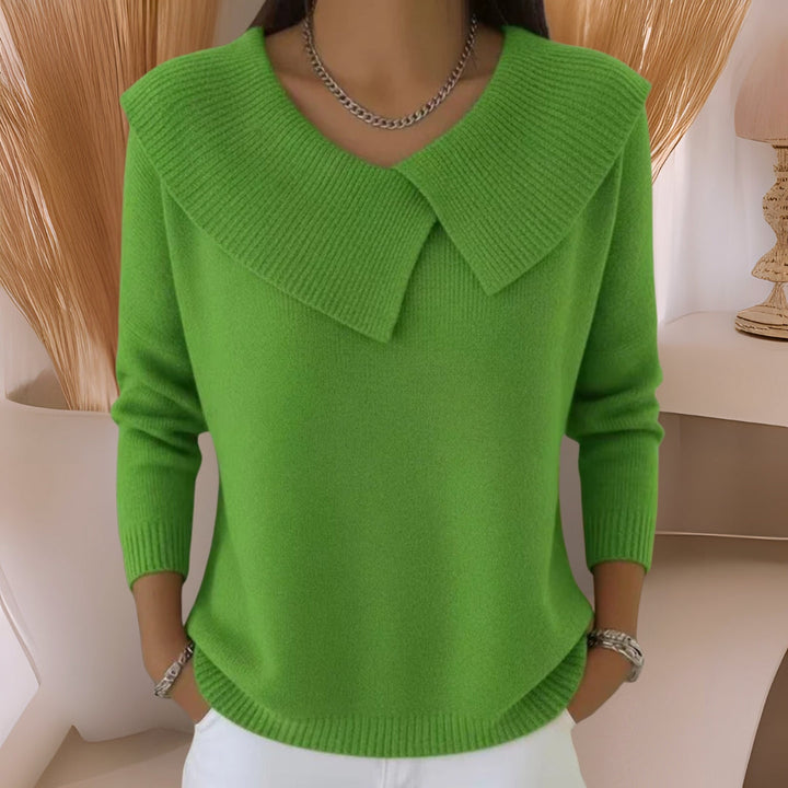 Meryl | Cosy Collared Jumper with Pleat Detail