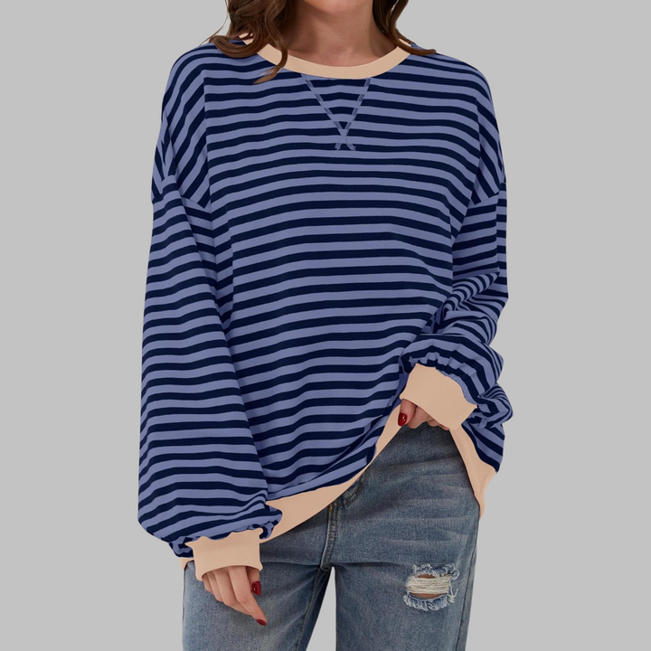 Women's Oversized Striped Sweatshirt