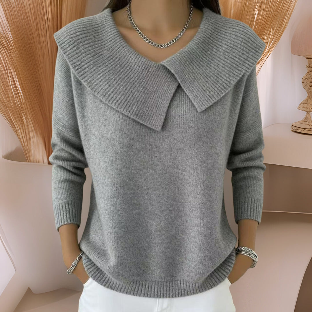 Meryl | Cosy Collared Jumper with Pleat Detail