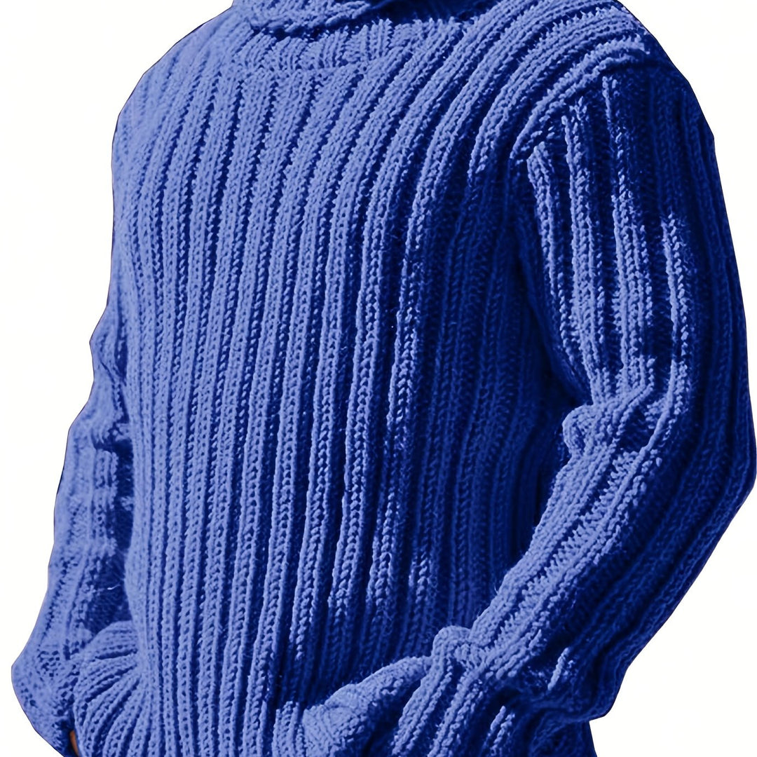 Men's Chunky Ribbed Turtleneck Aran Jumper 14