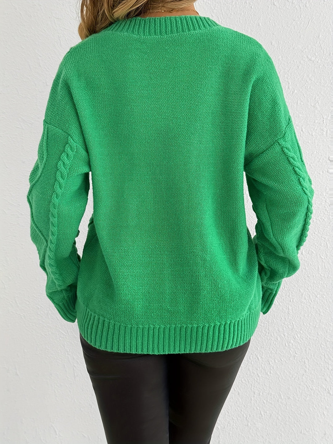 Women's Chunky Cable Knit Aran Cardigan 9