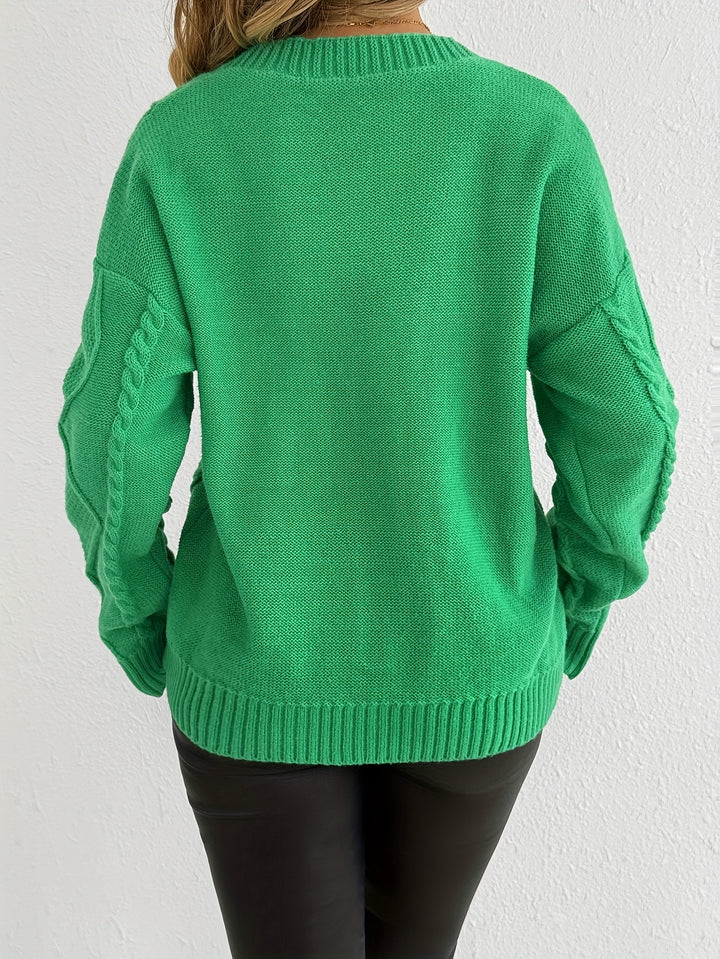 Women's Chunky Cable Knit Aran Cardigan 9