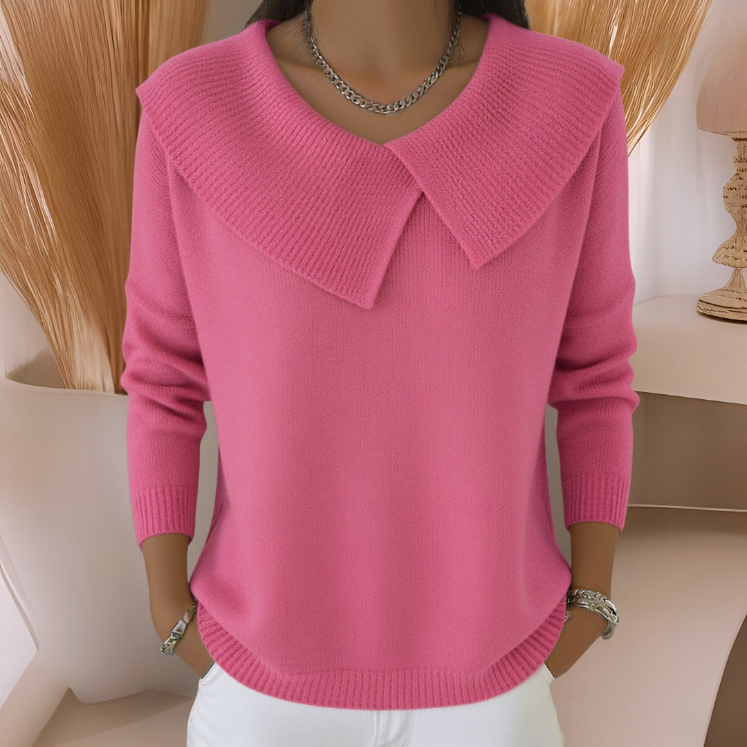 Meryl | Cosy Collared Jumper with Pleat Detail