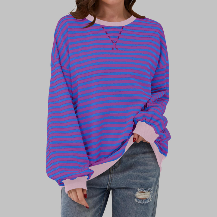 Women's Oversized Striped Sweatshirt
