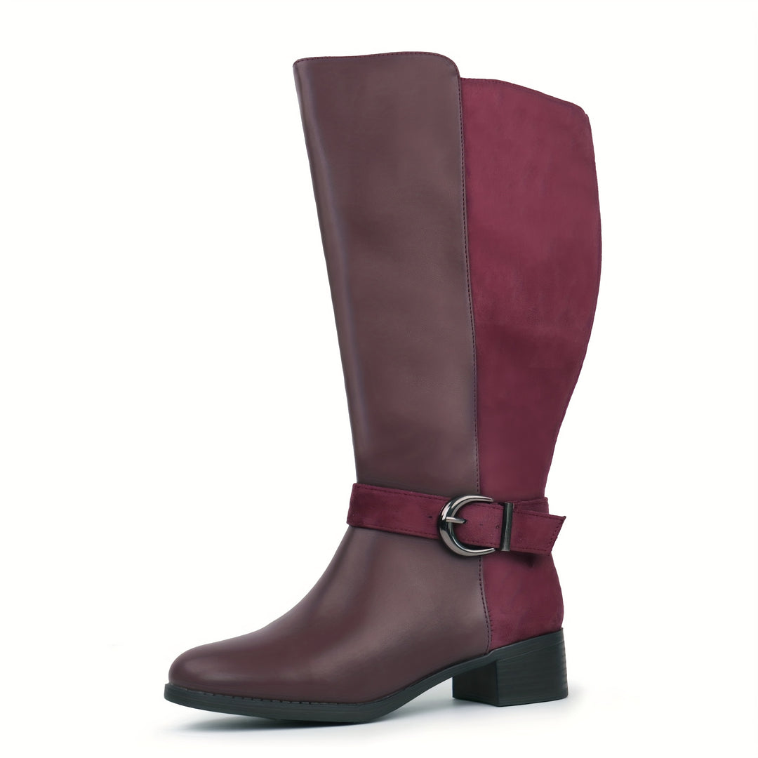 Women's Extra Wide Calf Knee High Boots - Burgundy