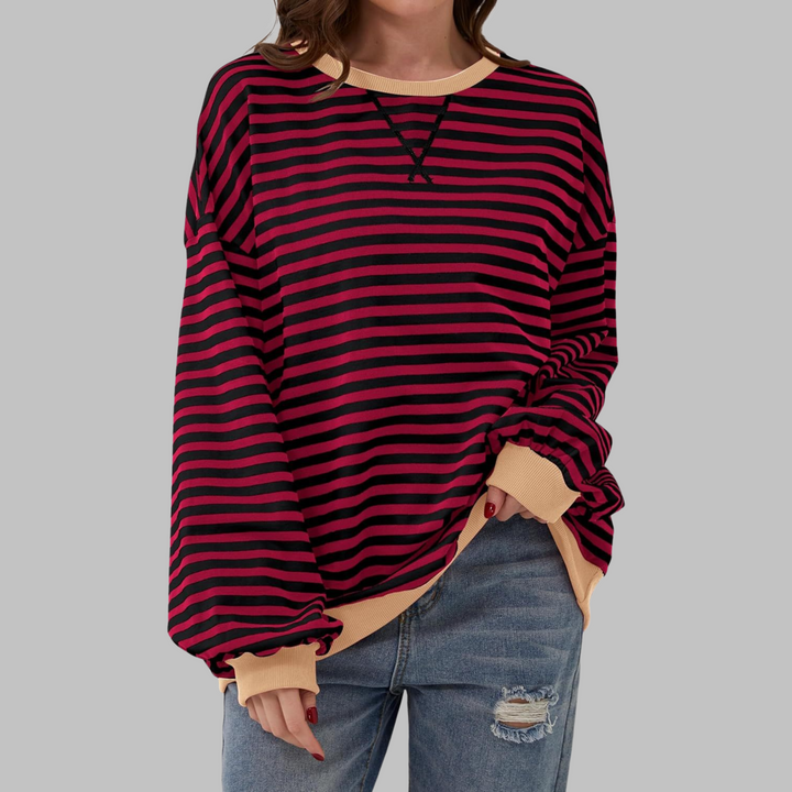 Women's Oversized Striped Sweatshirt
