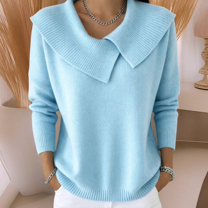 Meryl | Cosy Collared Jumper with Pleat Detail