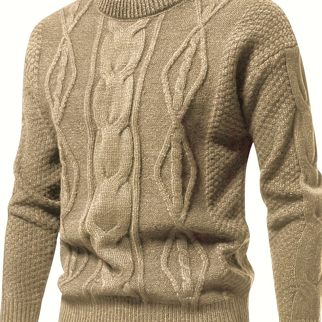 Men's Crew Neck Honeycomb Cable Aran Jumper 16