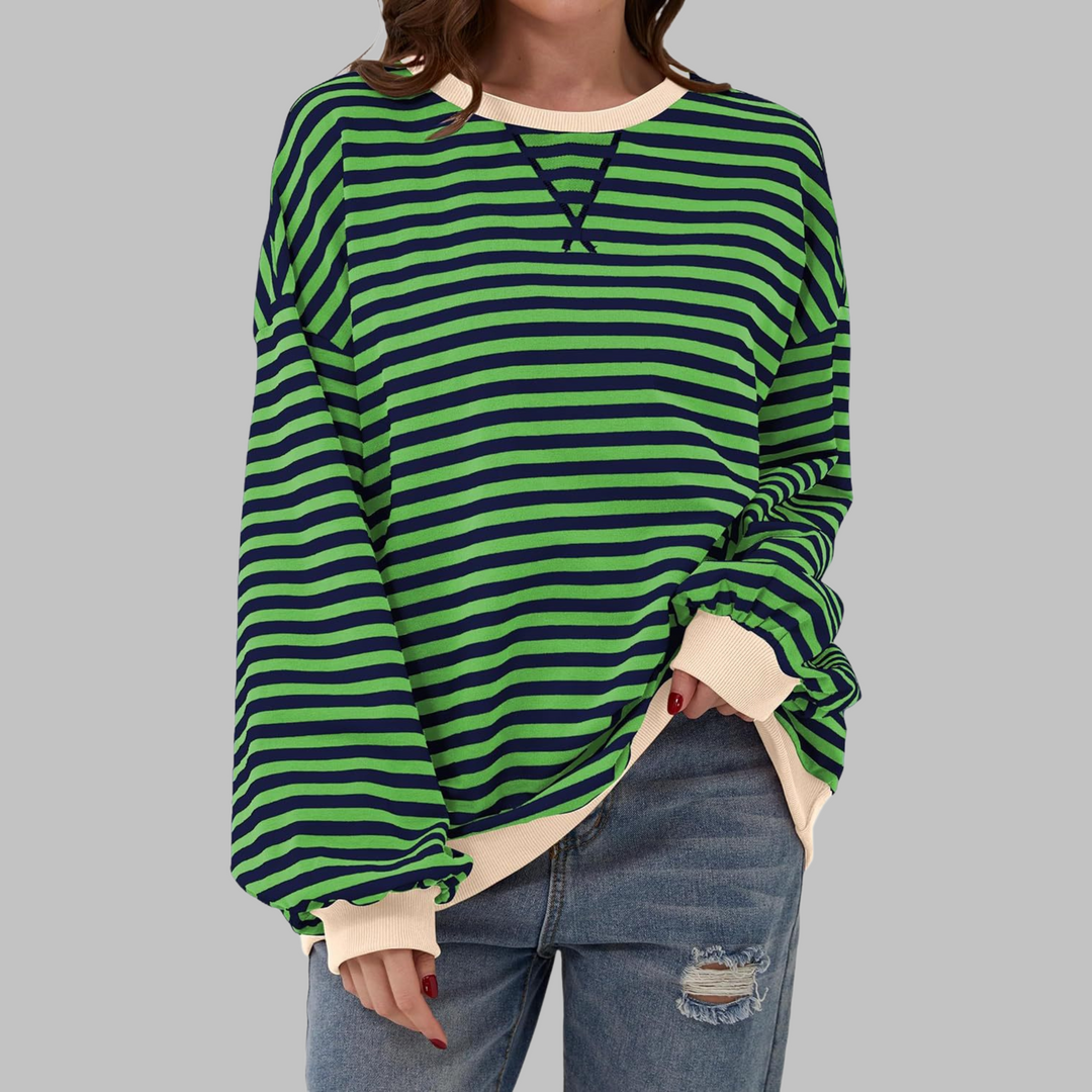 Women's Oversized Striped Sweatshirt