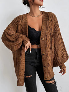 Meadhbh | Women's Chunky Cable Knit Oversized Aran Cardigan