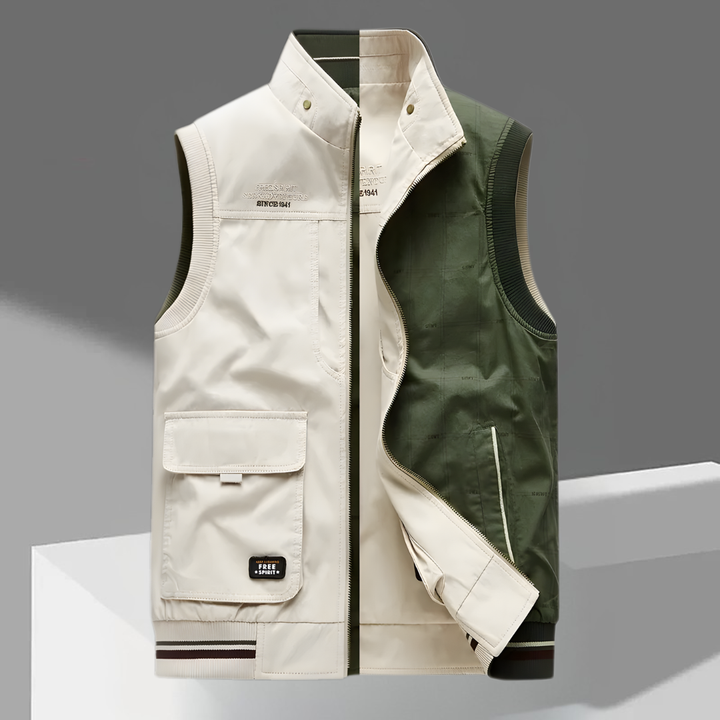 Connolly | Men's Reversible Utility Gilet with Multi-Pocket Front