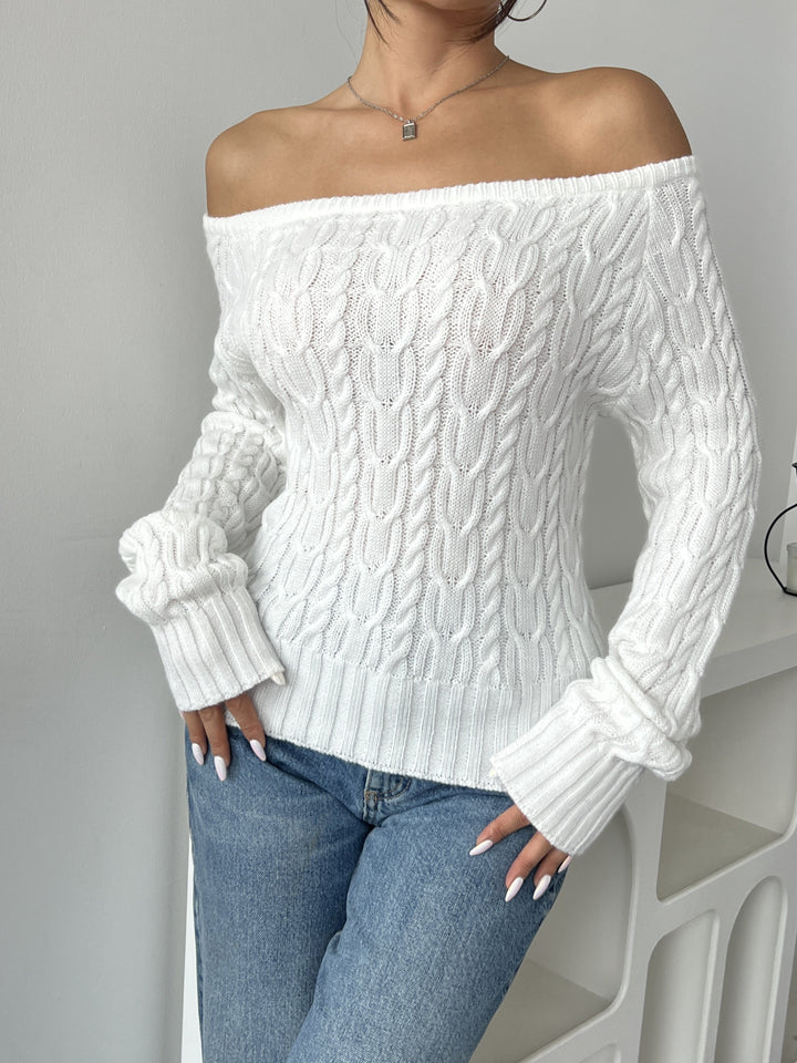 Women's Fitted Cable Knit Aran Sweater 7
