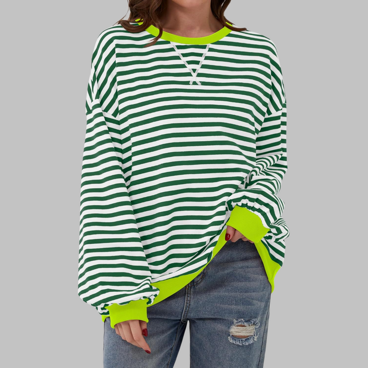 Women's Oversized Striped Sweatshirt