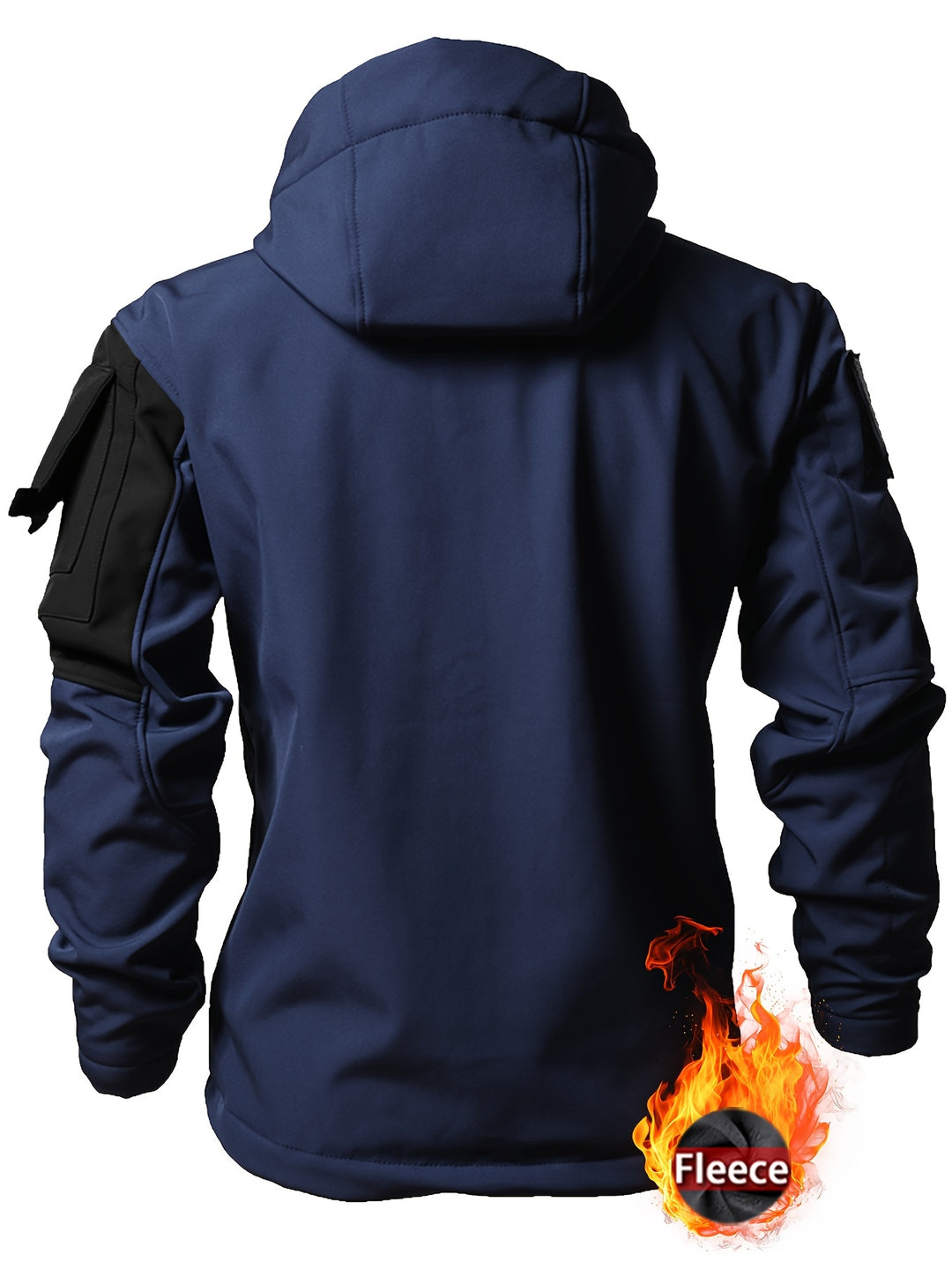 Men's Fleece Lined Hooded Softshell Multi Pocket Jacket 10
