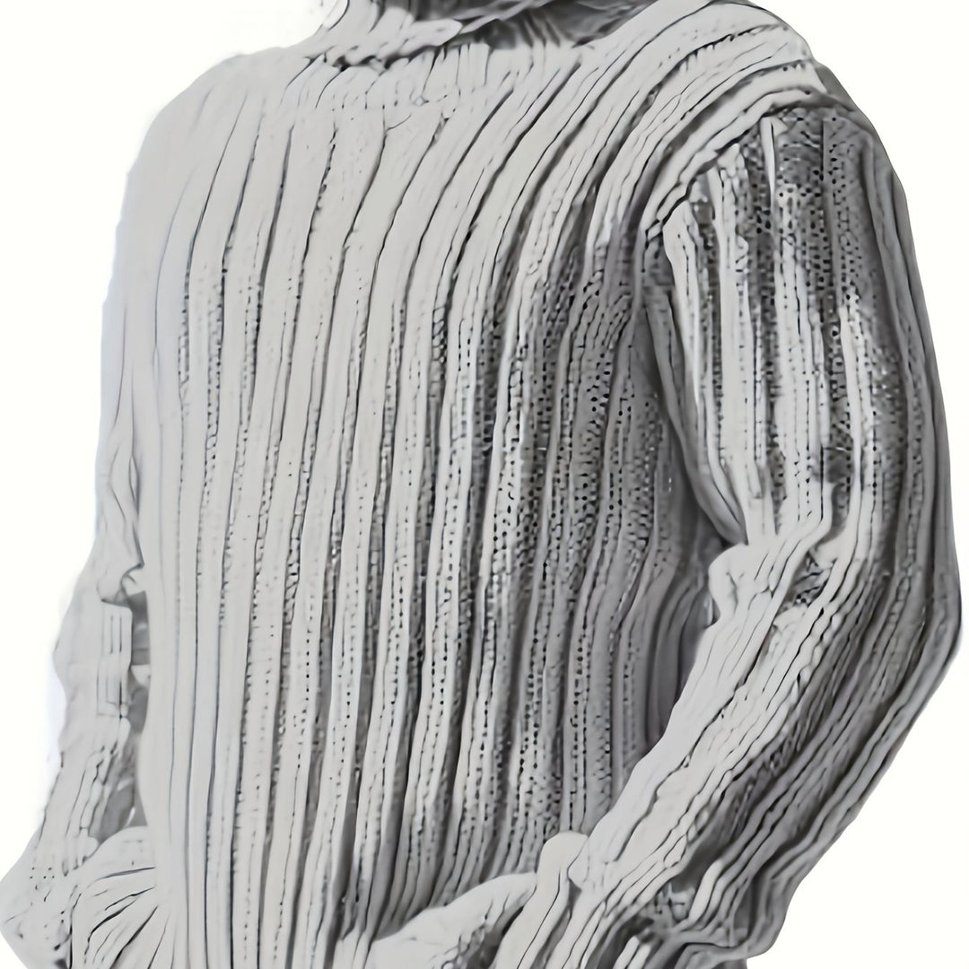 Men's Chunky Ribbed Turtleneck Aran Jumper 12