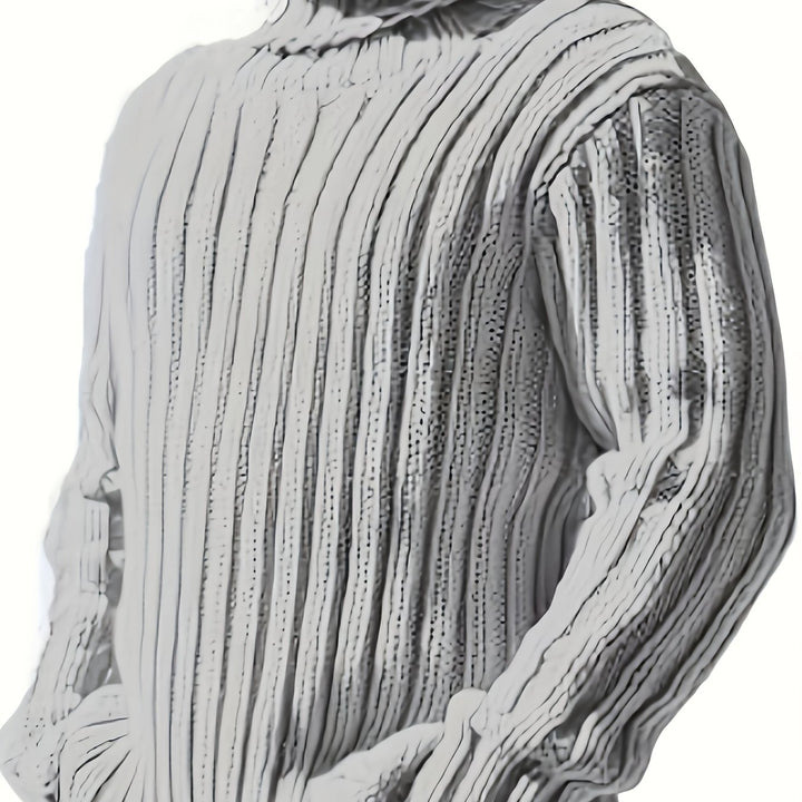 Men's Chunky Ribbed Turtleneck Aran Jumper 12
