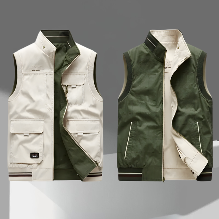Connolly | Men's Reversible Utility Gilet with Multi-Pocket Front