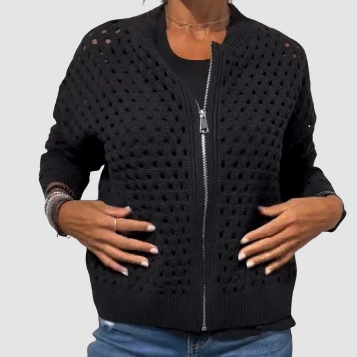 Women's Zip Front Knit Cardigan