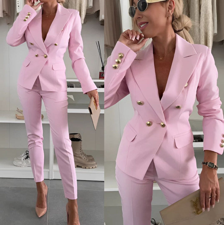 Mia | Women's Comfortable Double-Breasted Two-Piece Set