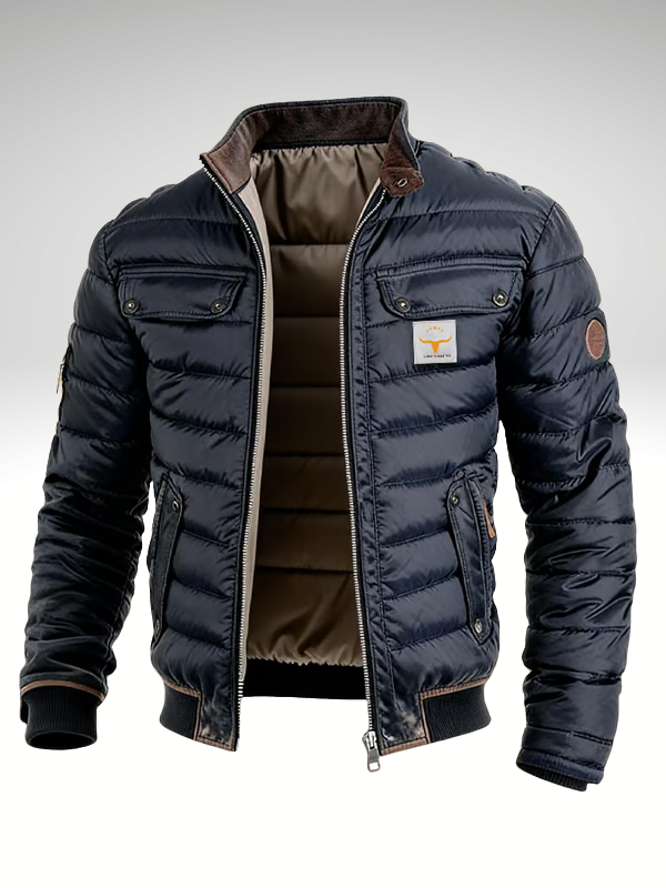 Fachtna | Men's Stand Collar Jacket with Chest Pockets