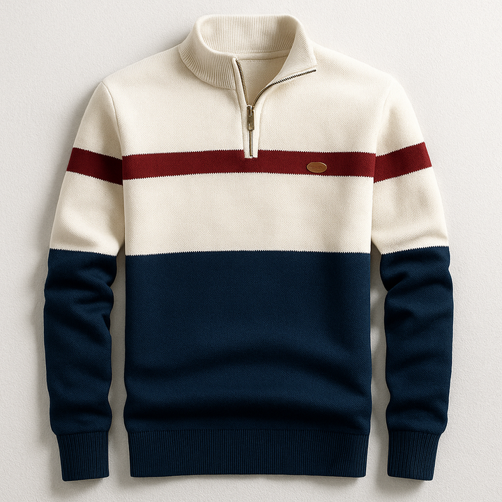 Bearach | Men's Quarter-Zip Knit Jumper with Stretch Cuffs