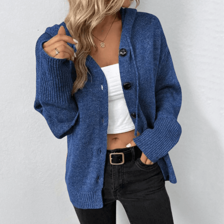 Women's Hooded Button Up Knit Cardigan 4