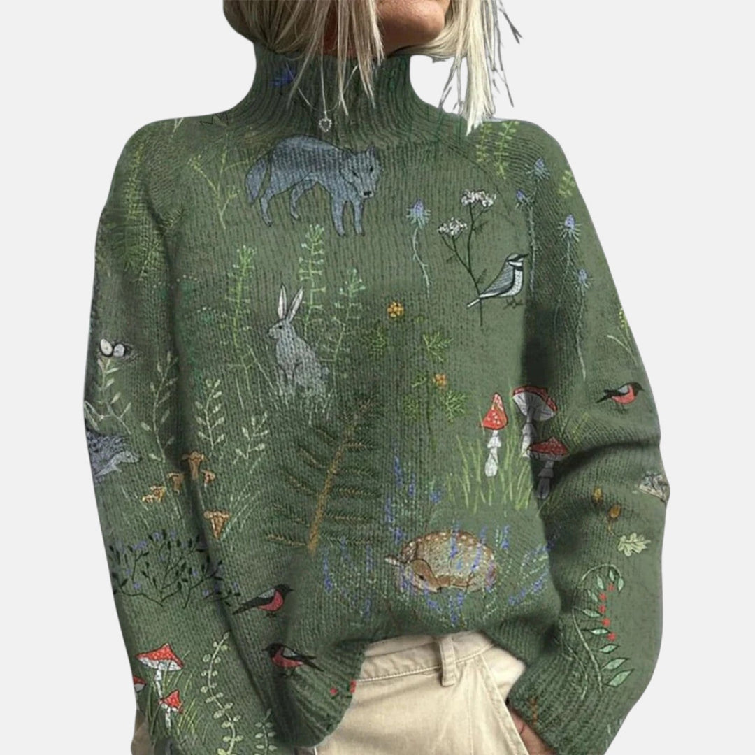 Cara | Women's Elegant Ribbed Turtleneck Jumper
