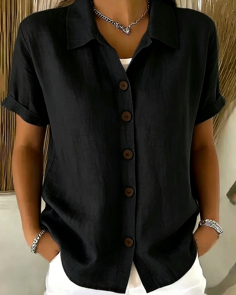 Tansy | Classic Collared Button-Front Blouse