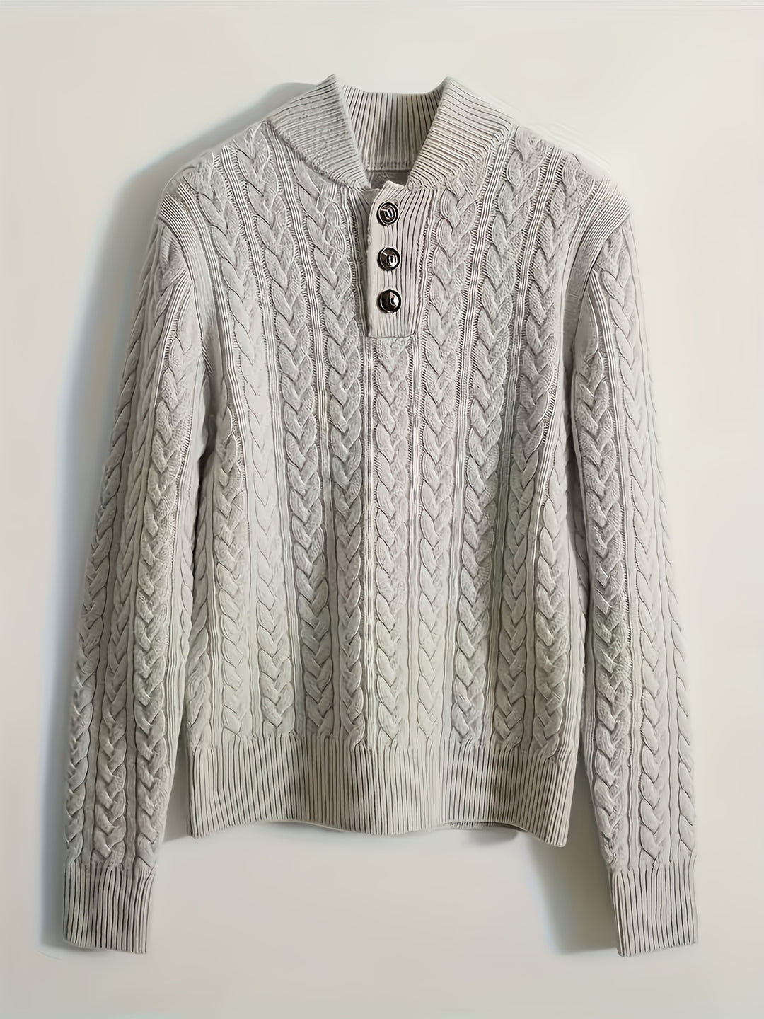 Women's Stand Collar Cable Aran Jumper 5