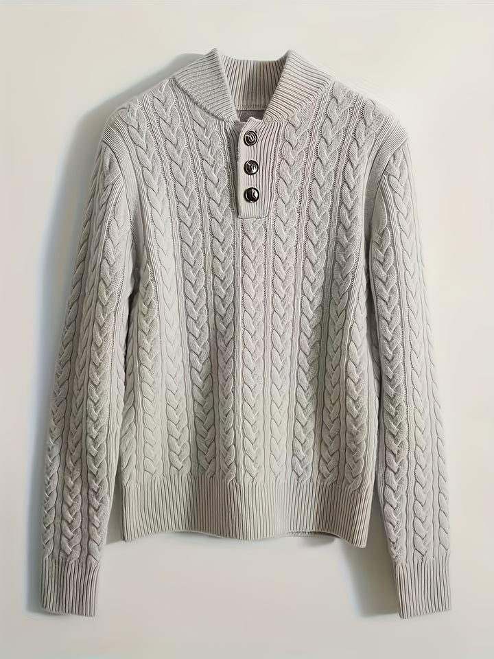 Women's Stand Collar Cable Aran Jumper 5