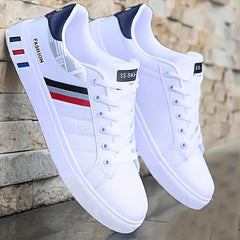 Killian | Men's Striped Lace Up Casual Trainers