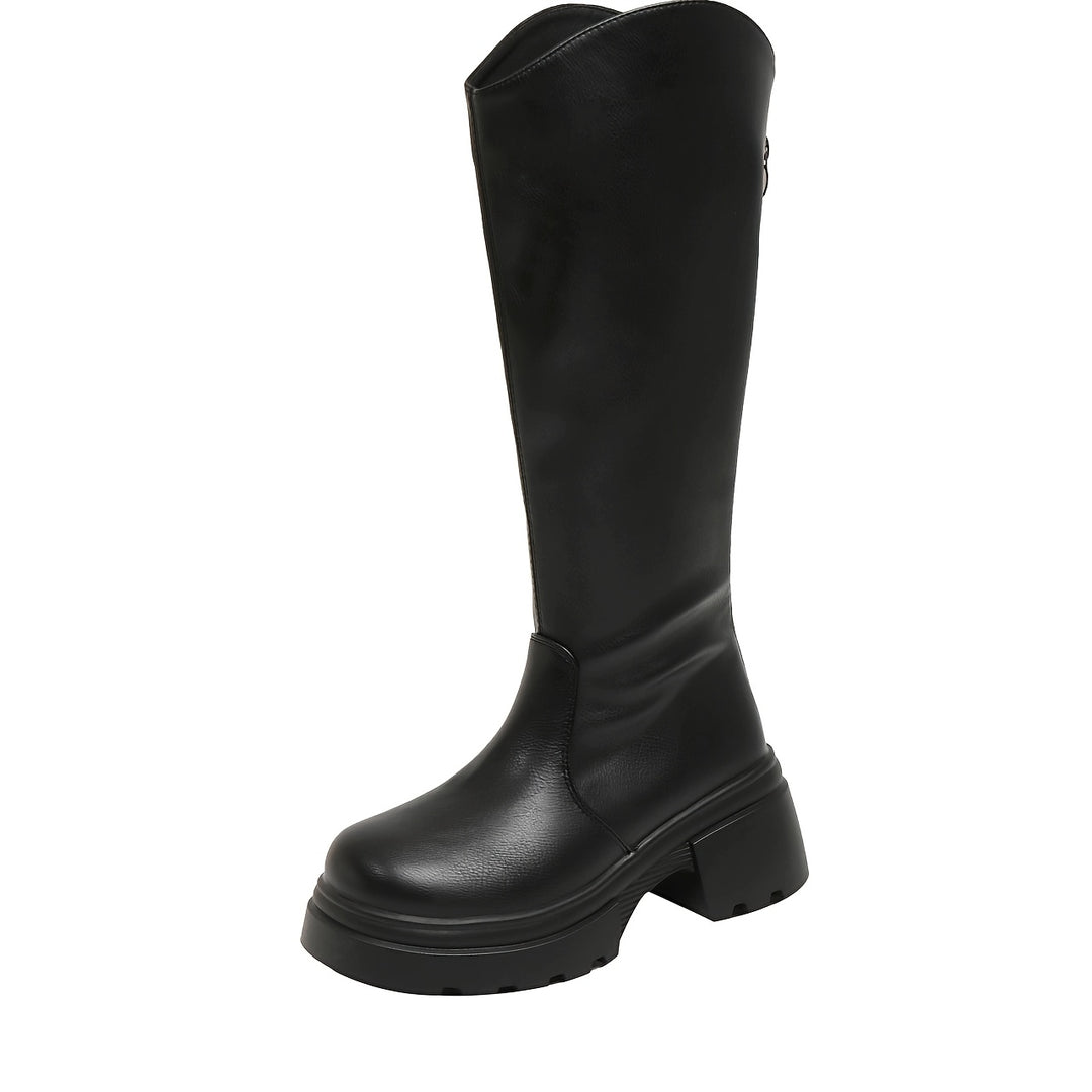 Women's Wide Calf Faux Leather Riding Boots