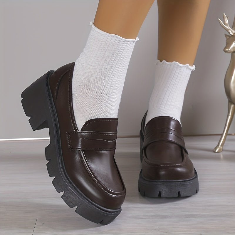 Women's Chunky Platform Penny Loafers 1