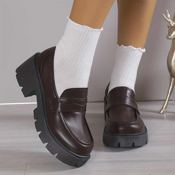 Women's Chunky Platform Penny Loafers 1