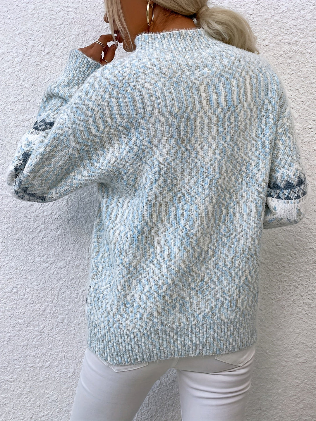 Women's Snowflake Mock Neck Christmas Jumper