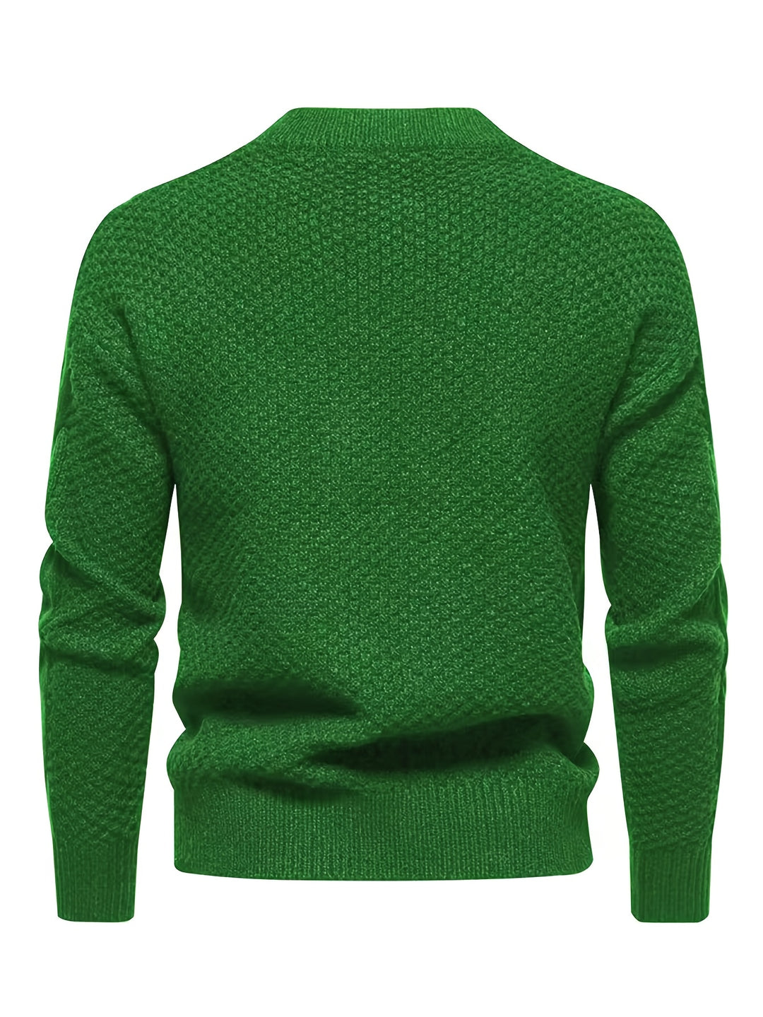 Men's Crew Neck Diamond Cable Knit Aran Jumper 7