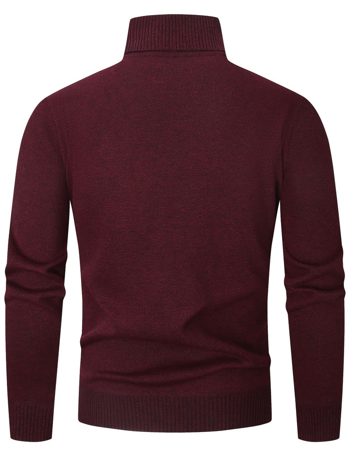 Men's Turtleneck Diamond Knit Aran Jumper 9