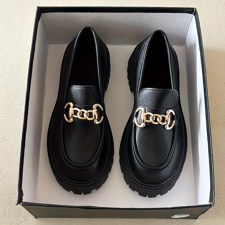 Women's Chunky Platform Chain Loafers 8