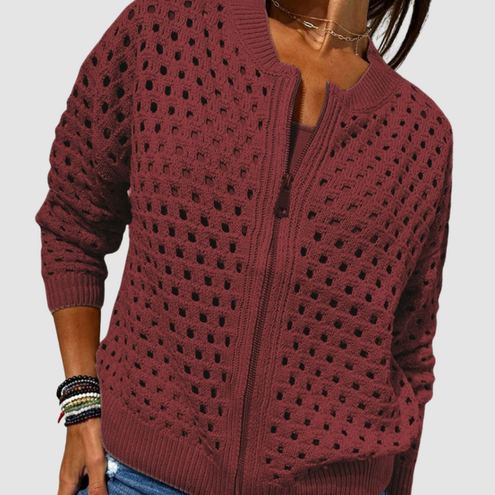 Women's Zip Front Knit Cardigan