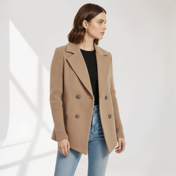 Rosemarie | Unstructured Draped Coat with Roll-Up Sleeves