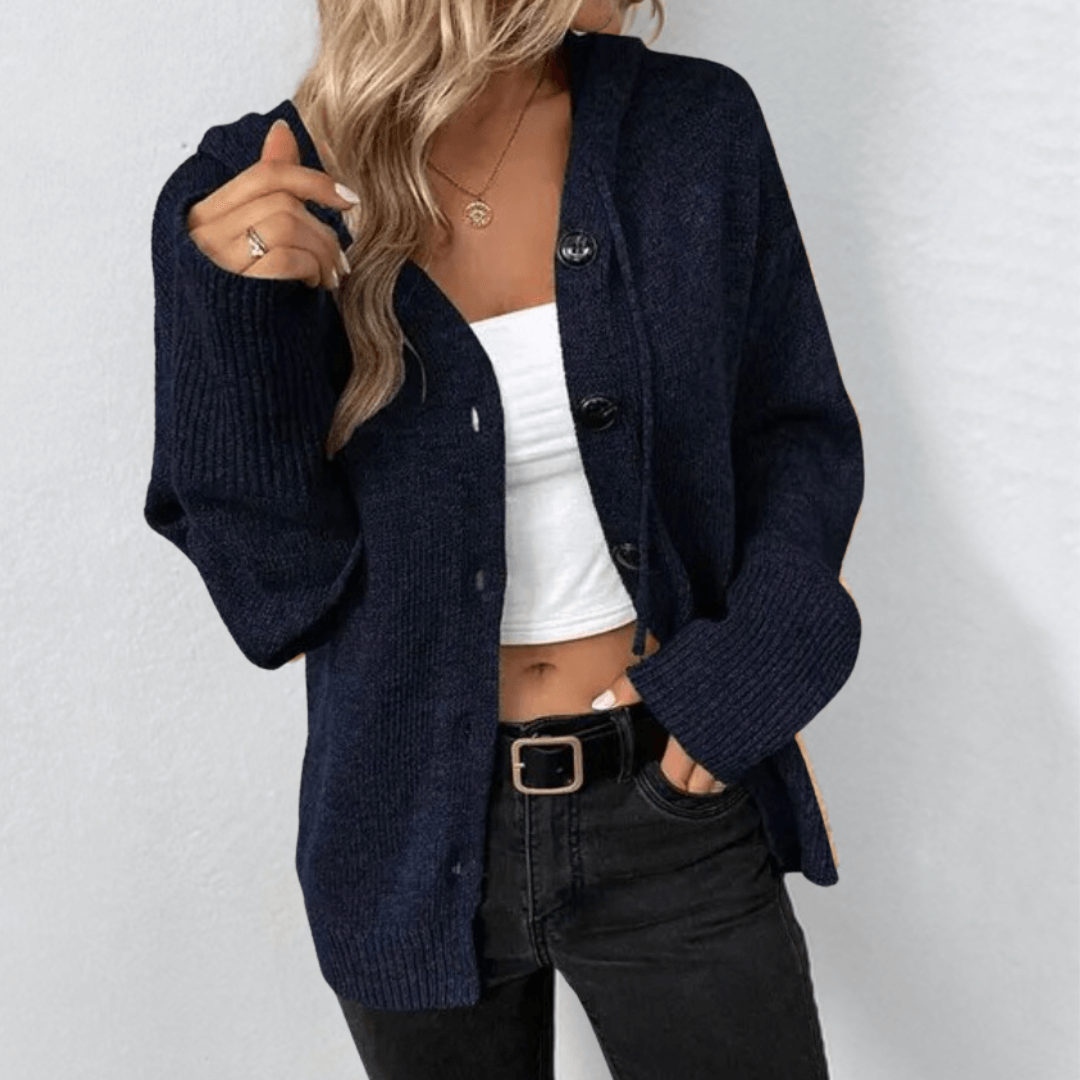 Women's Hooded Button Up Knit Cardigan 5