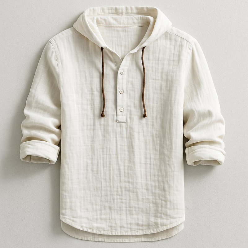Grattan | Men's Breathable Hooded Shirt with Drawstring Neckline